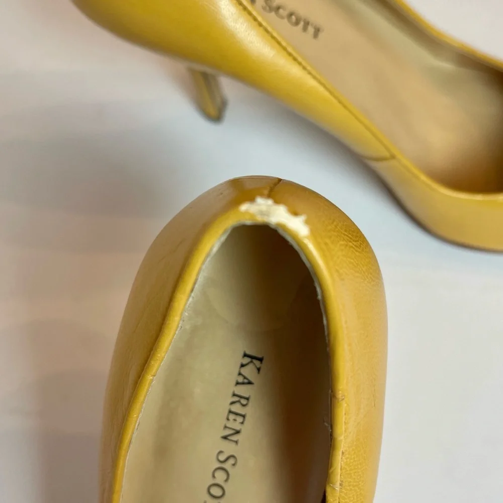 KAREN SCOTT BUCKLE DETAIL PEEP TOE HEELS